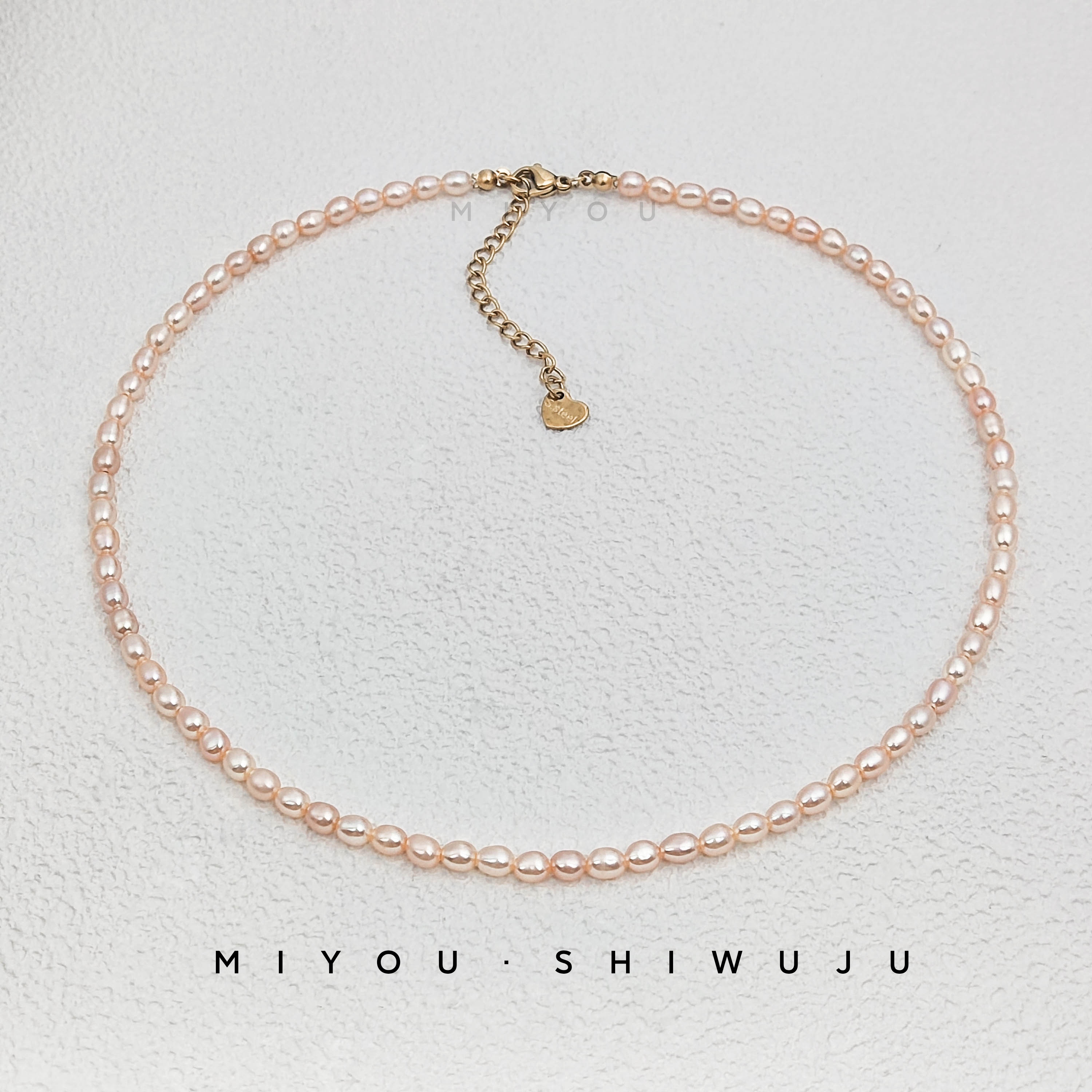 MIYOU【橙花】原创设计橙色米粒珍珠项链女款轻奢强光