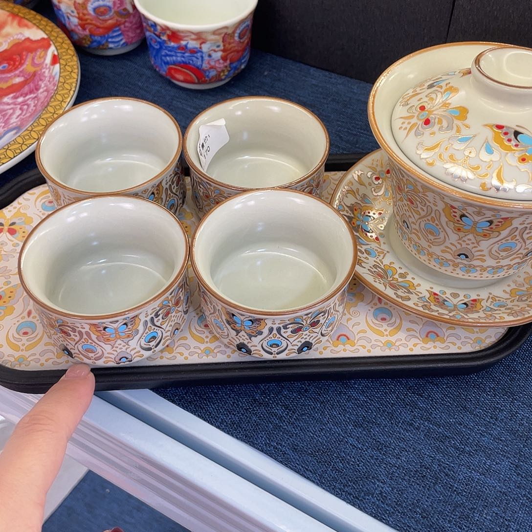 陶景德陶瓷盖碗茶具