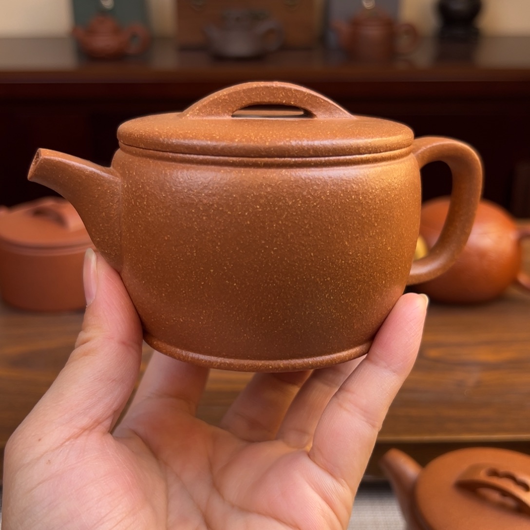 茶壶紫砂黄降坡汉瓦半手瑕品200cc