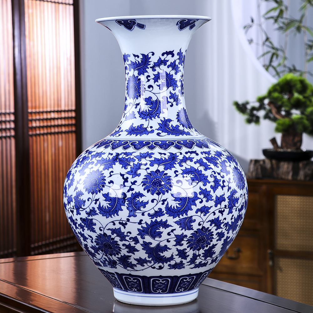 景德镇陶瓷花瓶青花瓷大号客厅插花中式家居电视柜酒柜装饰品摆件商品图