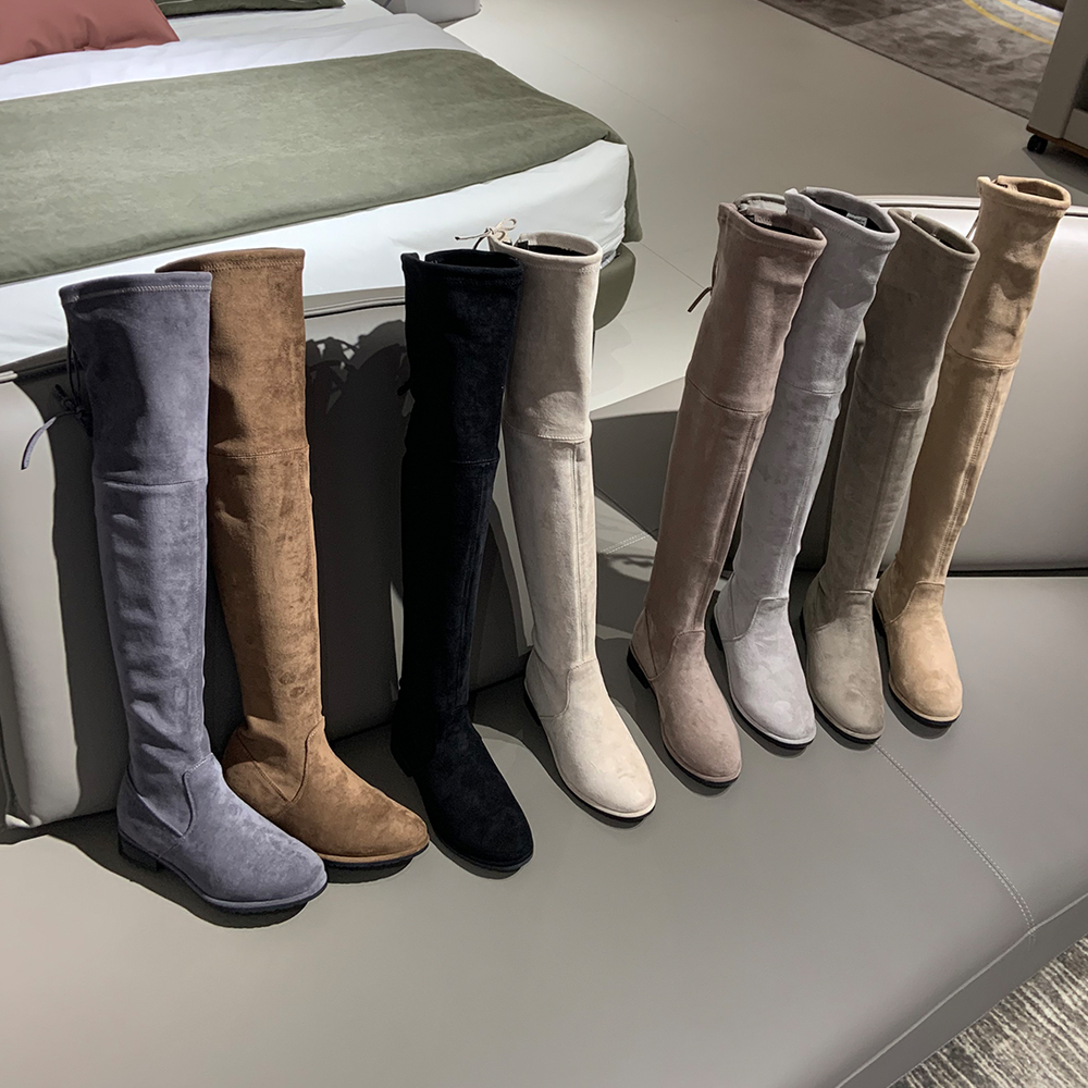 不掉筒sw过膝长靴长筒靴内增高5050高筒靴子瘦瘦过膝靴小潘家女鞋