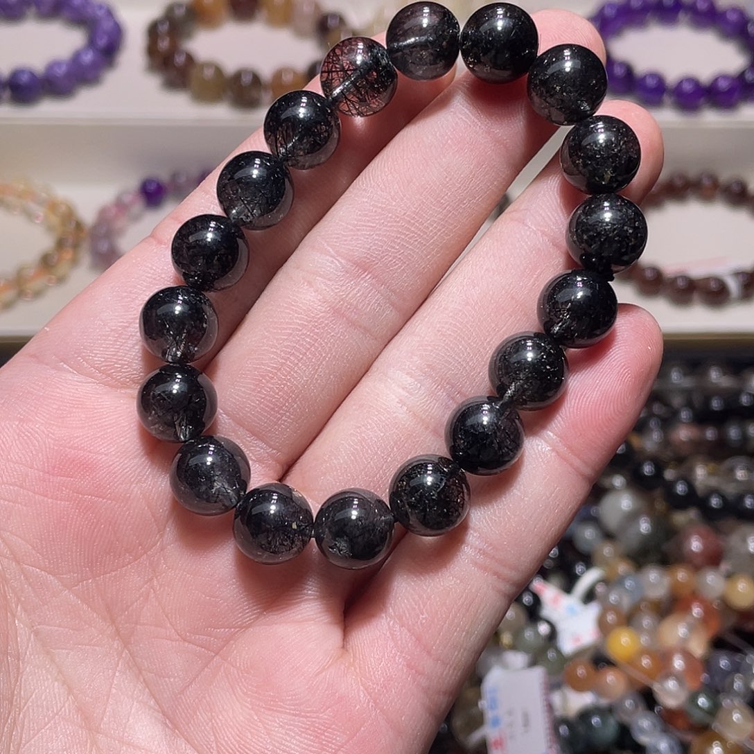 水晶手链未镶嵌黑发晶10.7