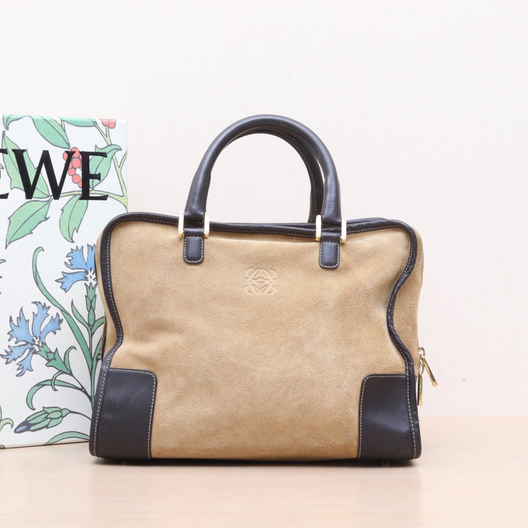 95新 LOEWE/罗意威 小花姑姑742247Amazona 32 bag 棕色包