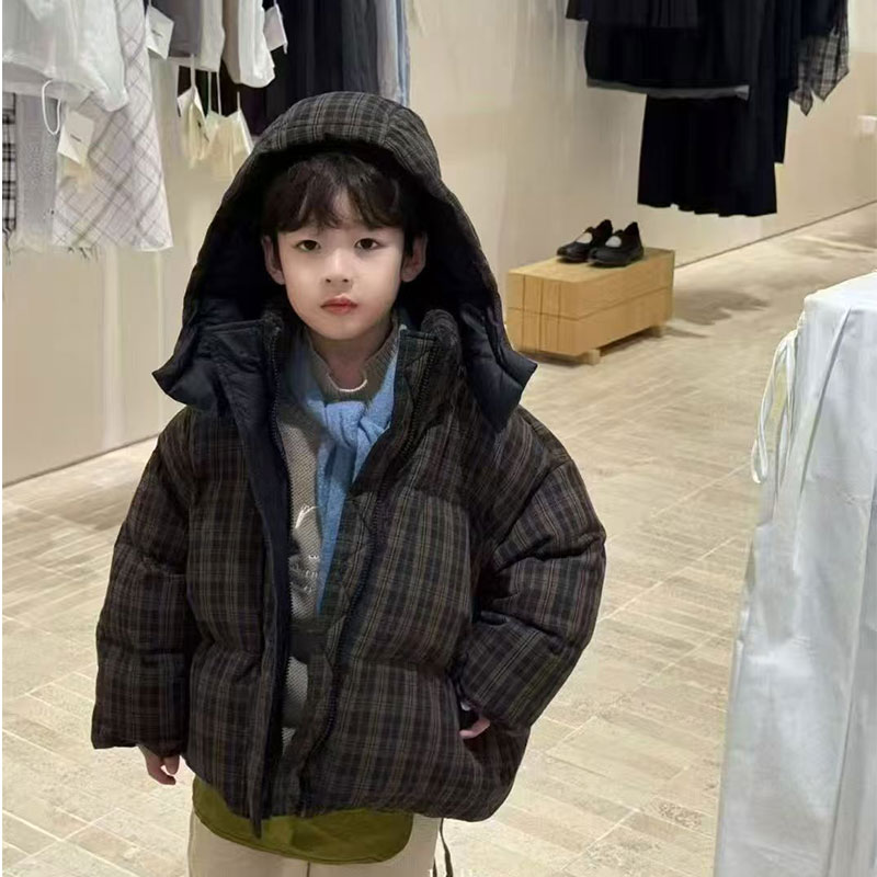 Yonsea云稚儿童冬季加绒棉服男童韩版洋气加厚保暖连帽派克服潮酷