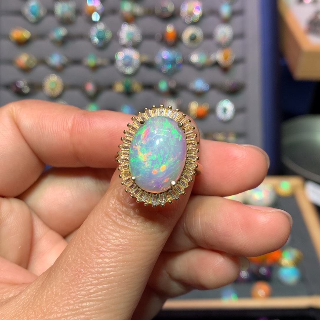 欧泊戒指款式银S925镶嵌星****）