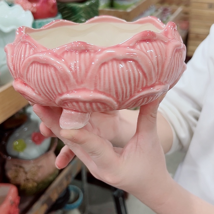 有孔.凑满10元发货多肉陶瓷花盆！