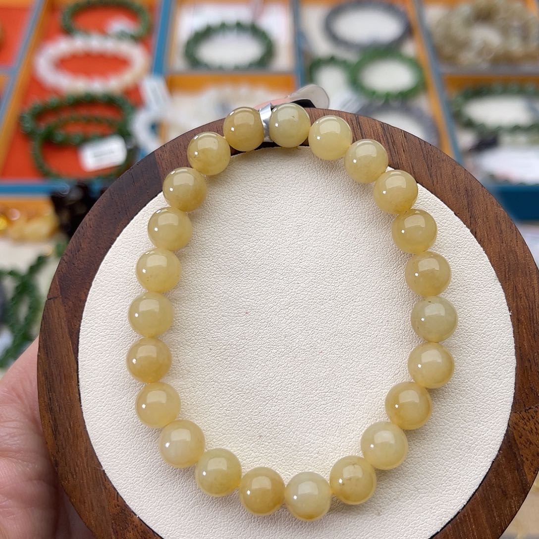 和田玉未镶嵌手串A19卡8