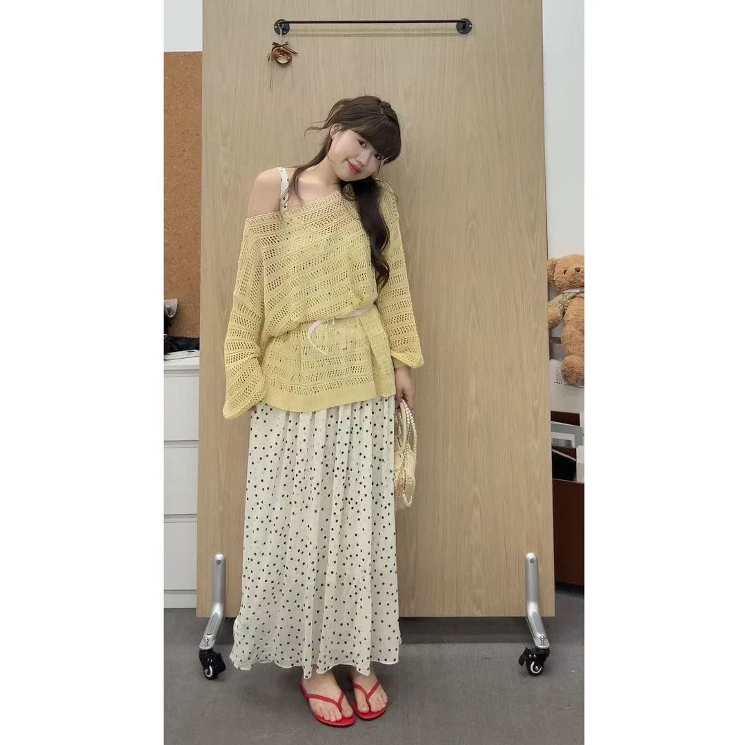 浅黄色碎花温柔罩衫女装春夏韩版宽松百搭气质镂空上衣套装