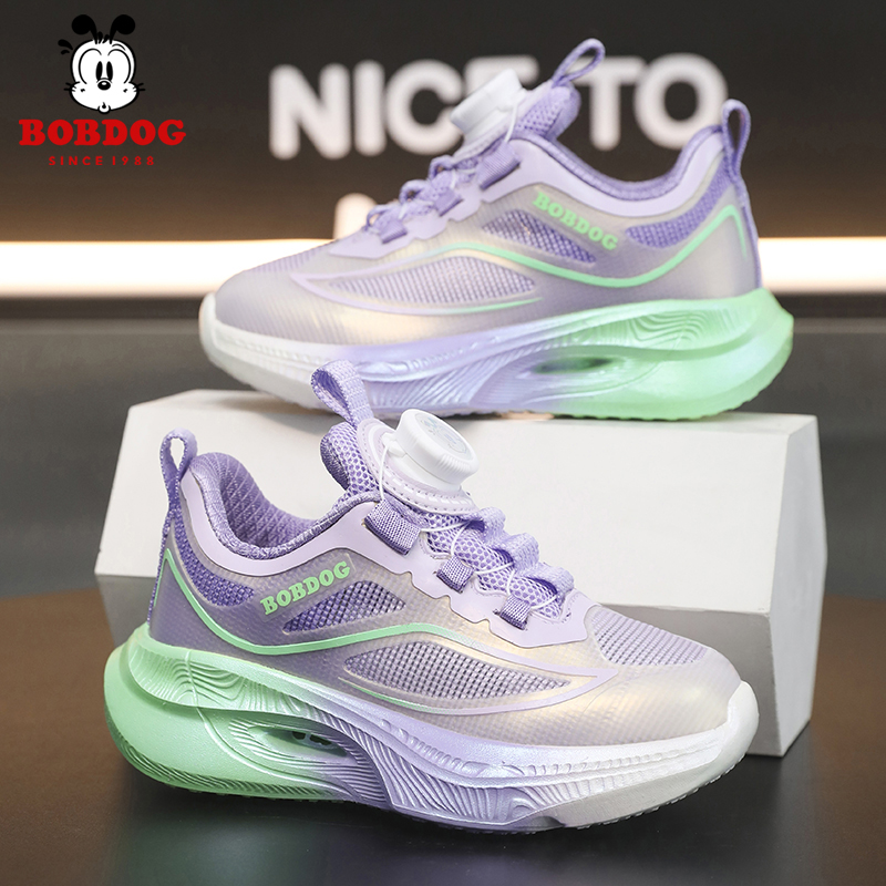 巴布豆女童鞋子2025新款春夏季网面透气儿童跑步篮球鞋男童运动鞋