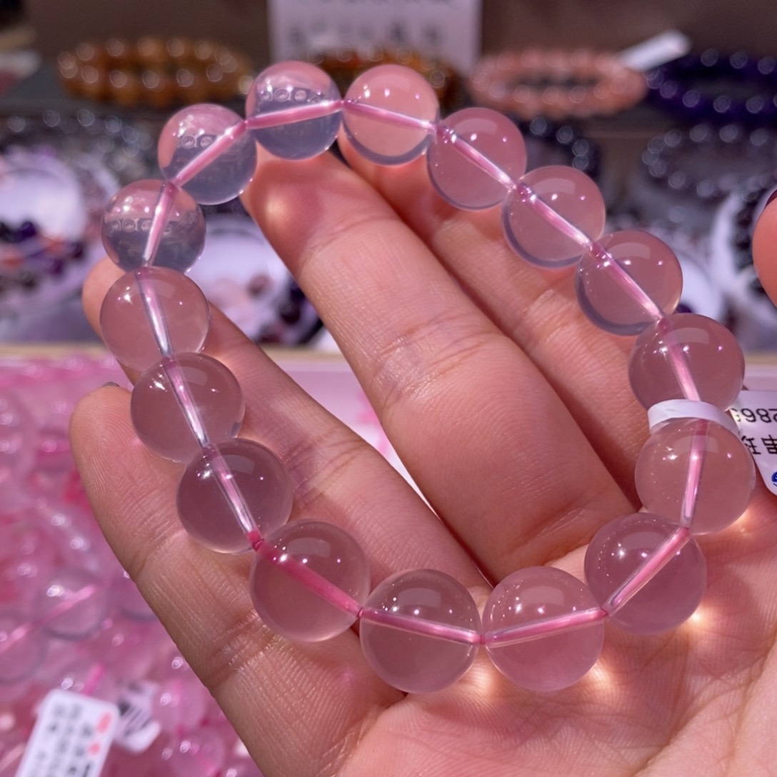 水晶手链未镶嵌粉水晶11+
