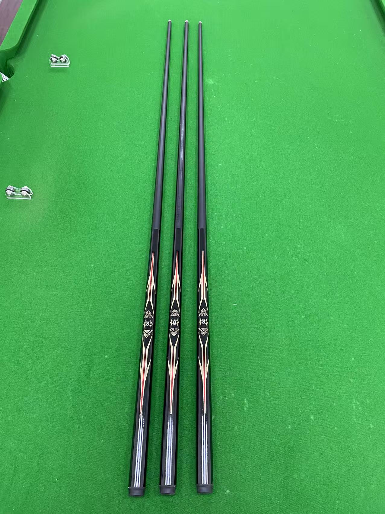 黑八款黑科技碳素台球杆一体通杆斯诺克九球中八小头中头大头冲杆
