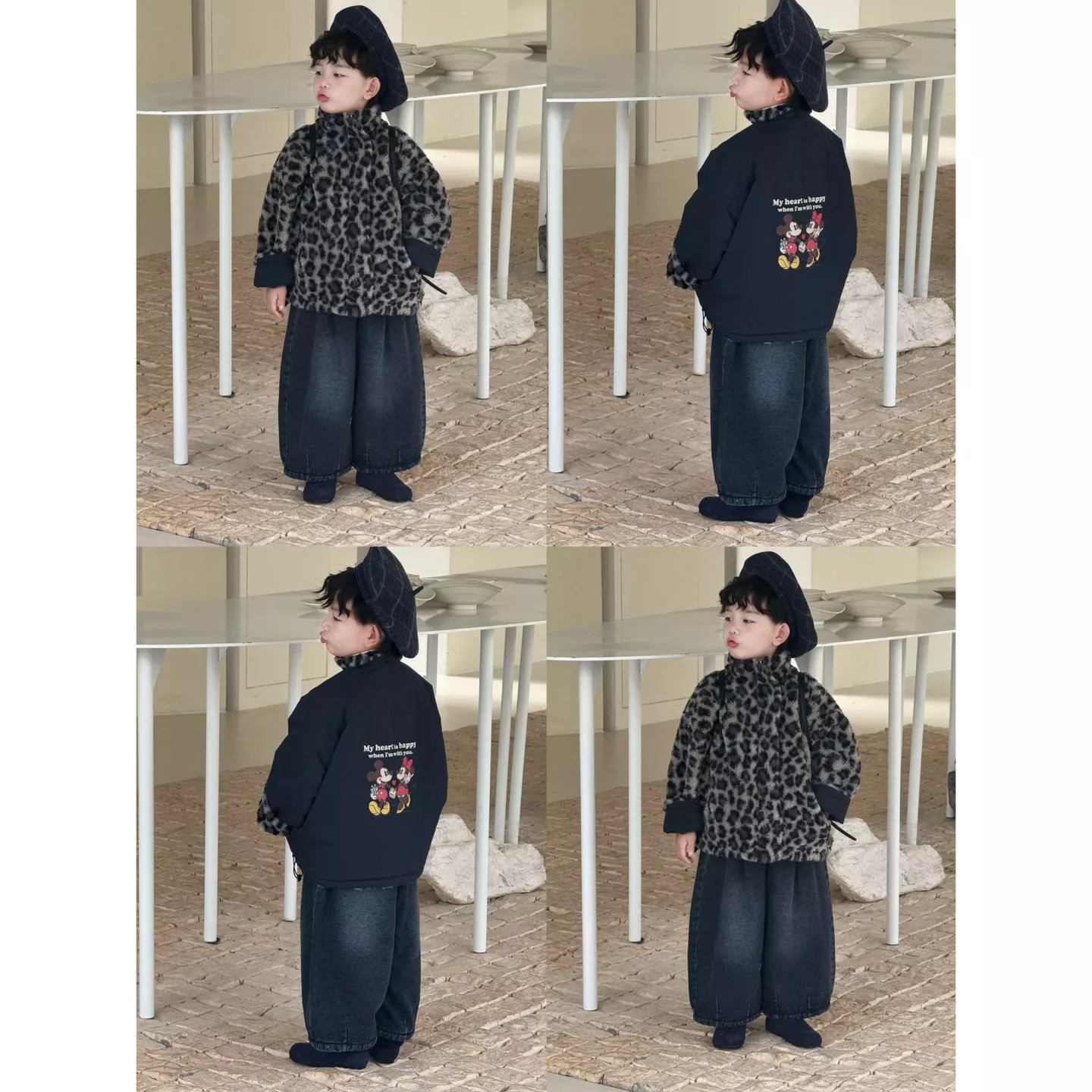 【在仓】K.baby【韩系•米奇】双面穿豹纹米奇外套 冬季儿童韩版 9309