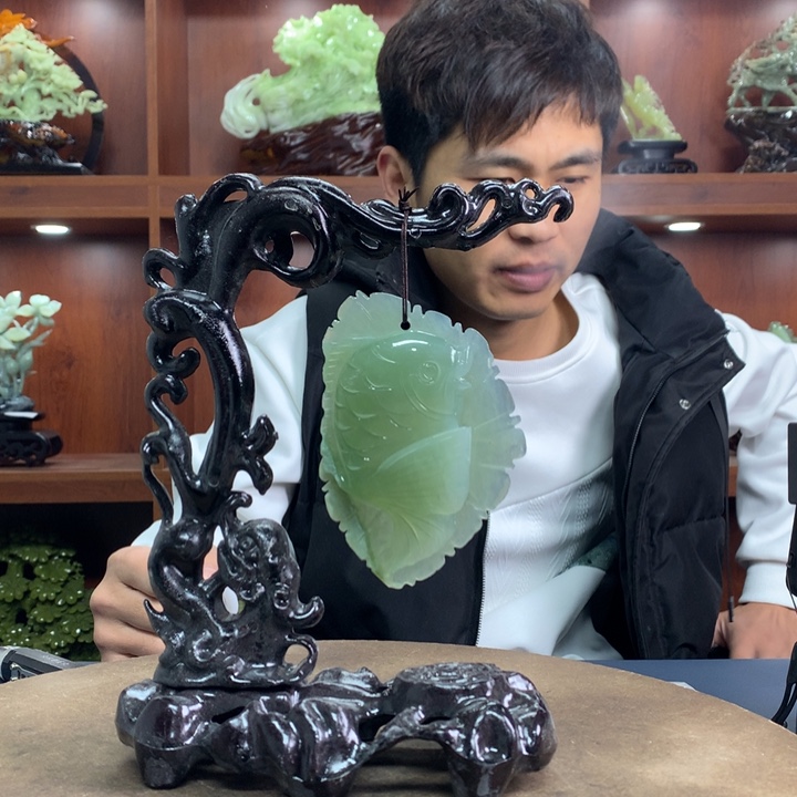 蛇纹石玉（覆膜）珠宝奇石未镶嵌华