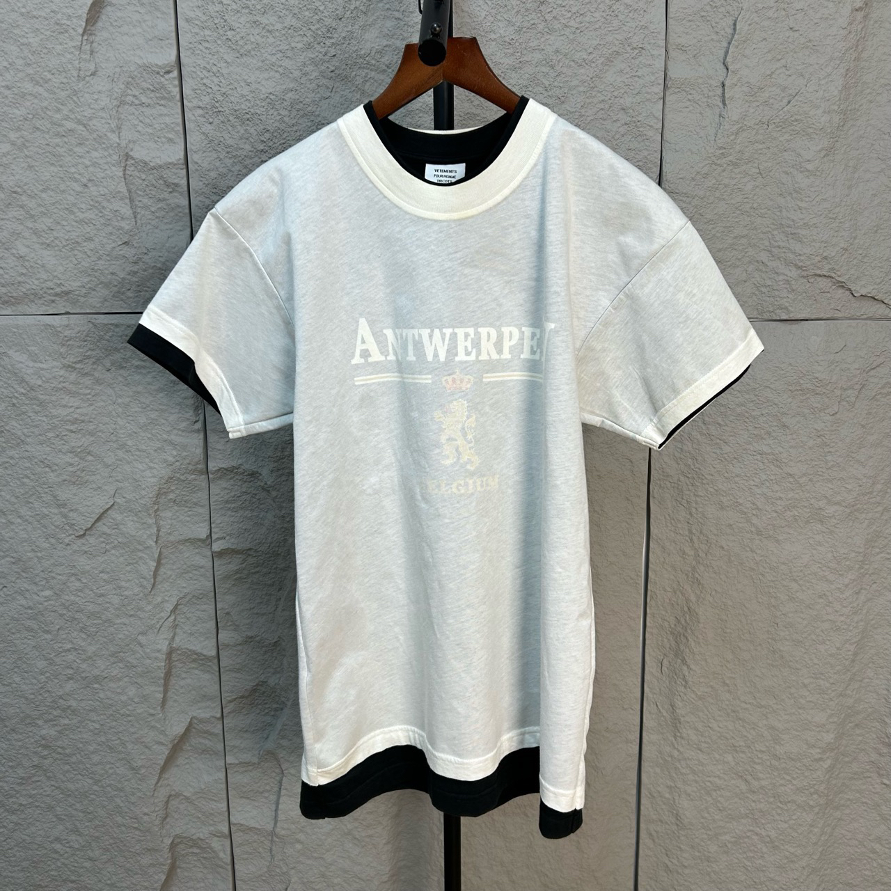 99新 VETEMENTS 秀款安特卫普假两件tshirt M码 ys000979