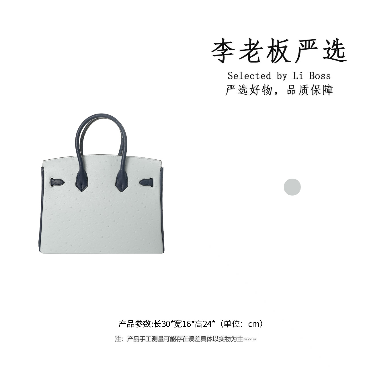 【李老板专属】手提款女士经典手提包轻奢 72630-冰融蓝/深渊蓝