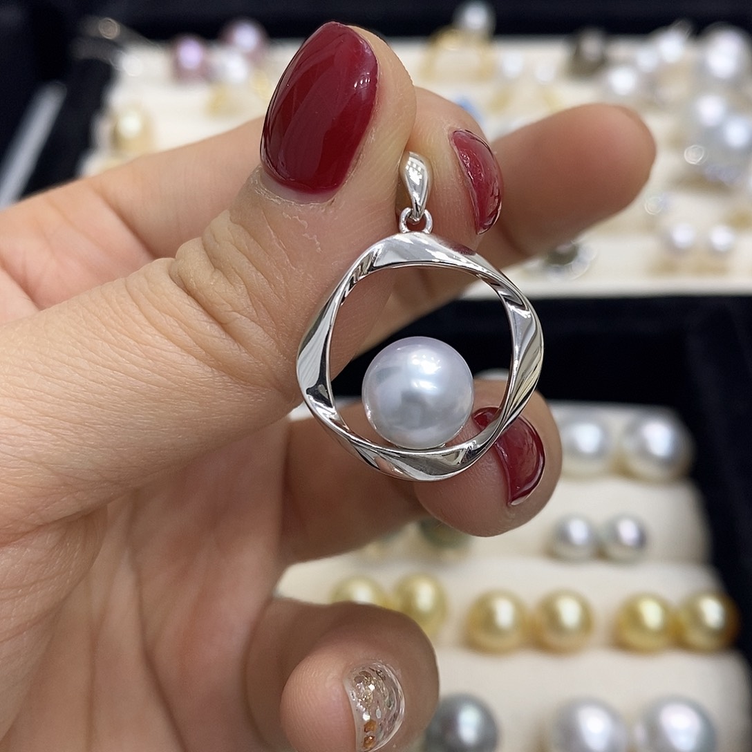 海水珍珠吊坠(不含链)银S925镶嵌