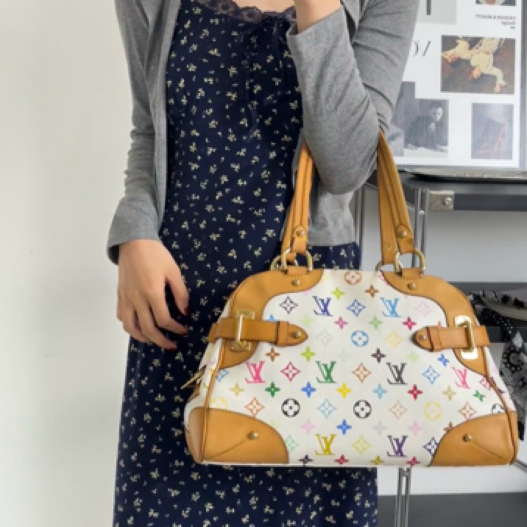 95新 LouisVuitton/路易威登 lv白三彩腋下973397