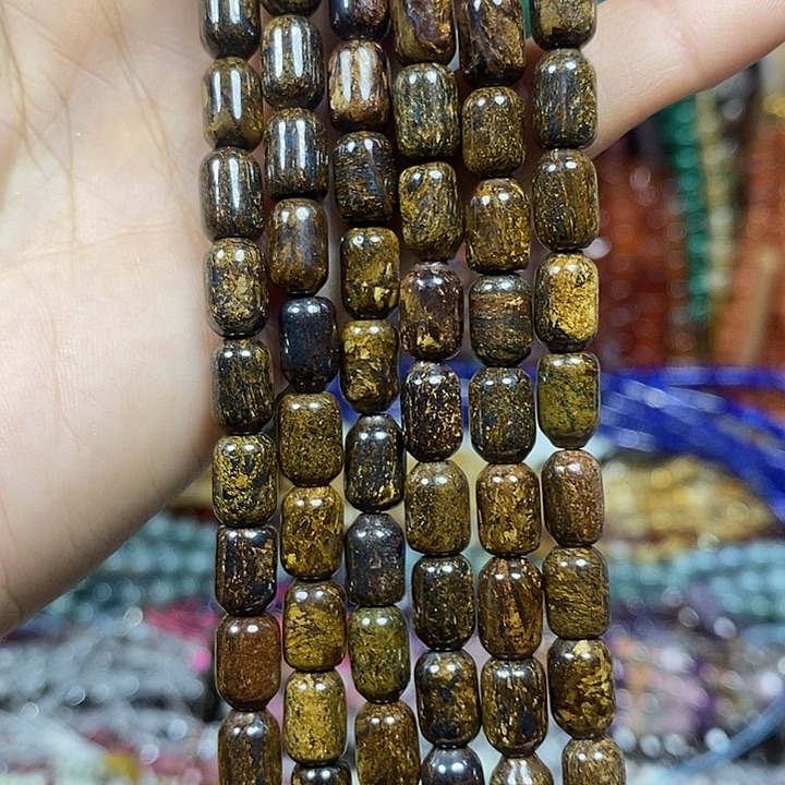 玛瑙/玉髓未镶嵌珠宝半成品天然古铜灰卡6*9mm短条