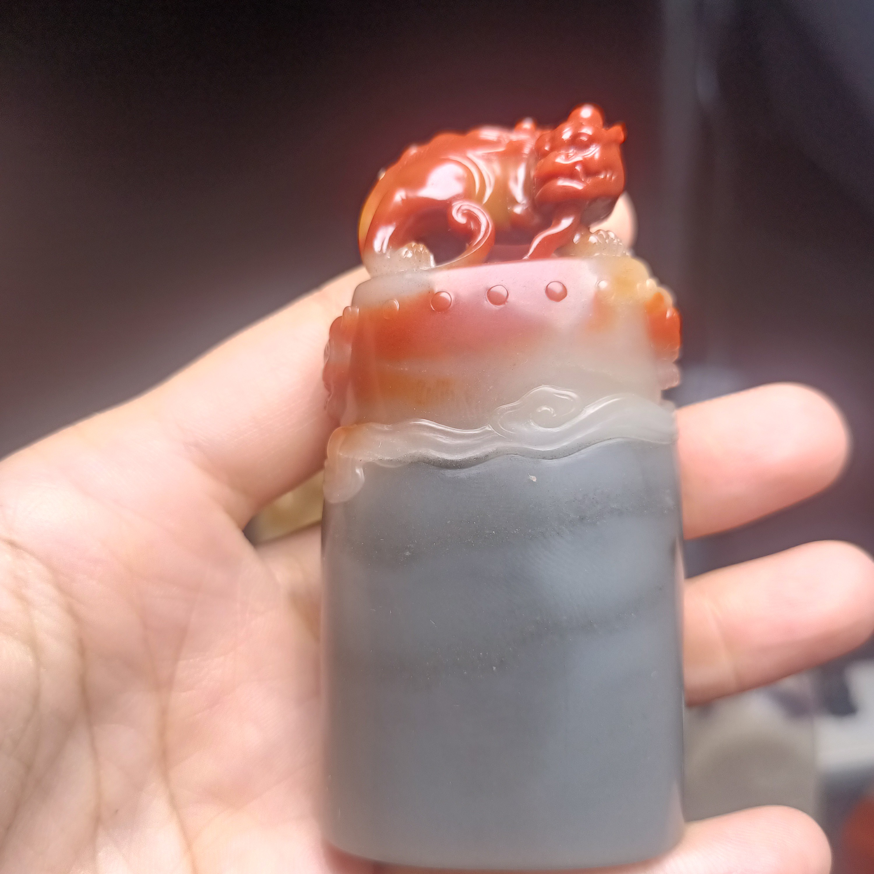 寿山石瑞兽雕刻印章