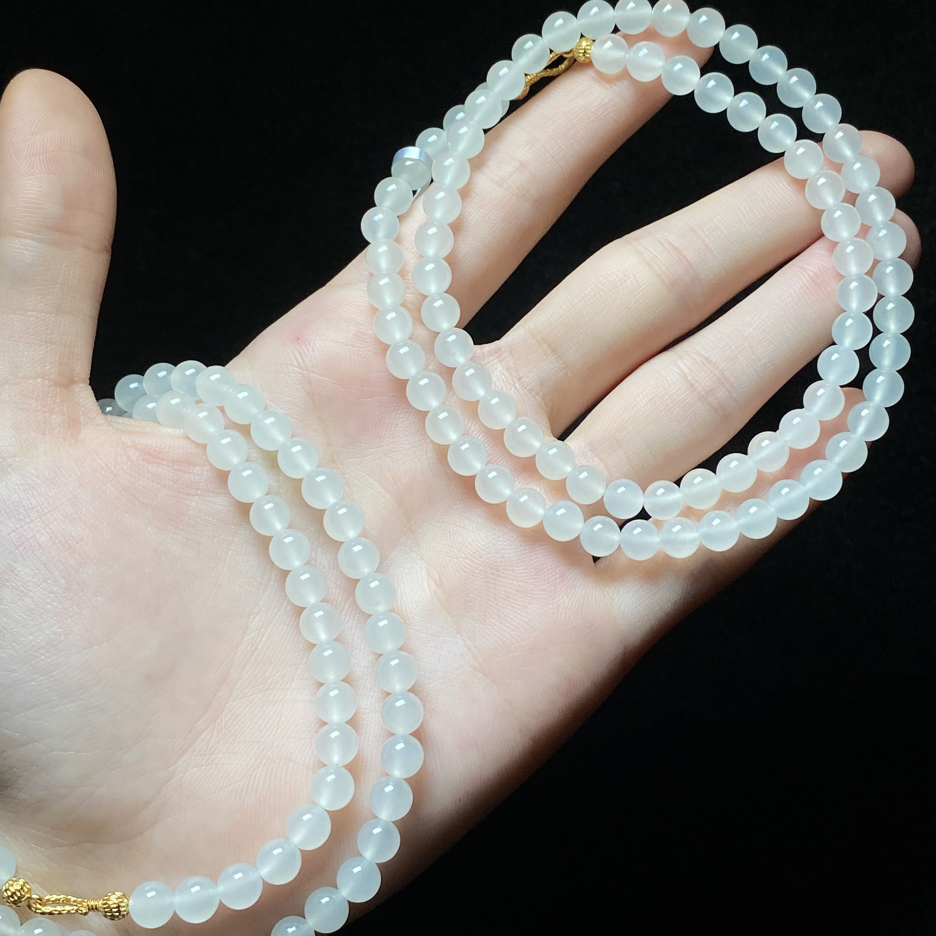 【小北好物】和田玉圆珠项链尺寸约5mm+【多样性发一件】QS05X293