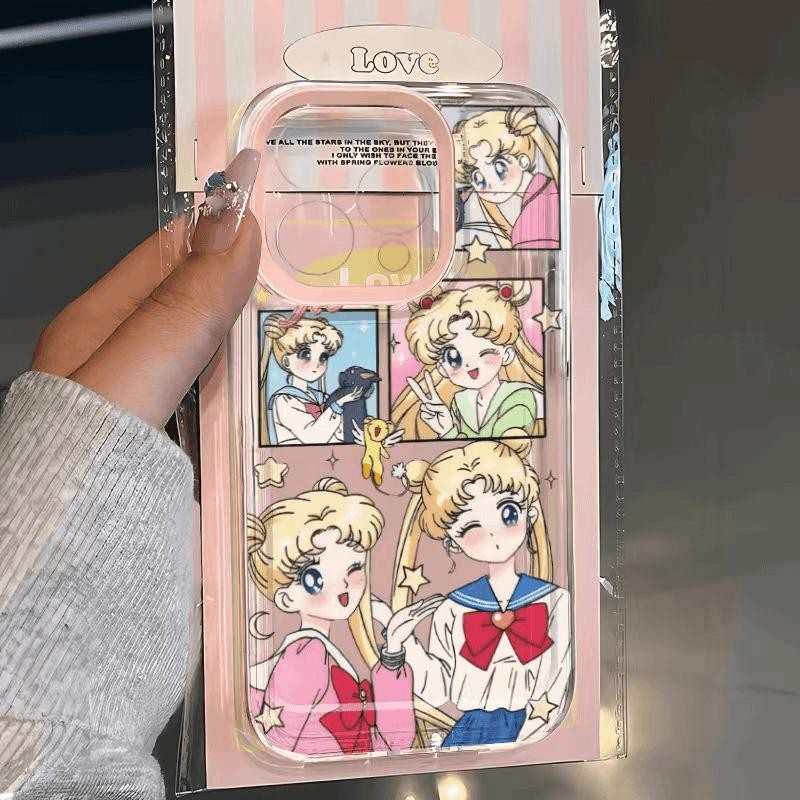漫画格美少女适用苹果15PROMAX手机壳iPhone16软壳14全包13卡通12