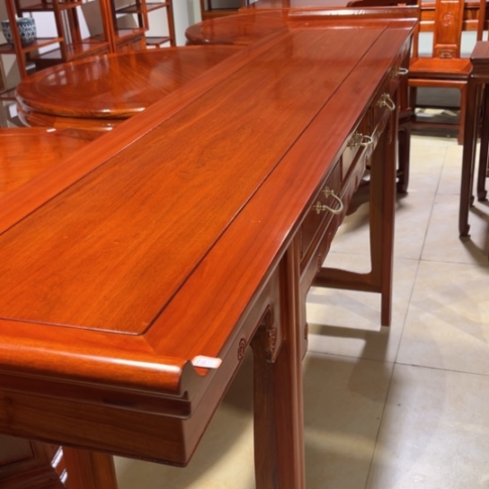 紫檀木类家具缅花翘头案余款