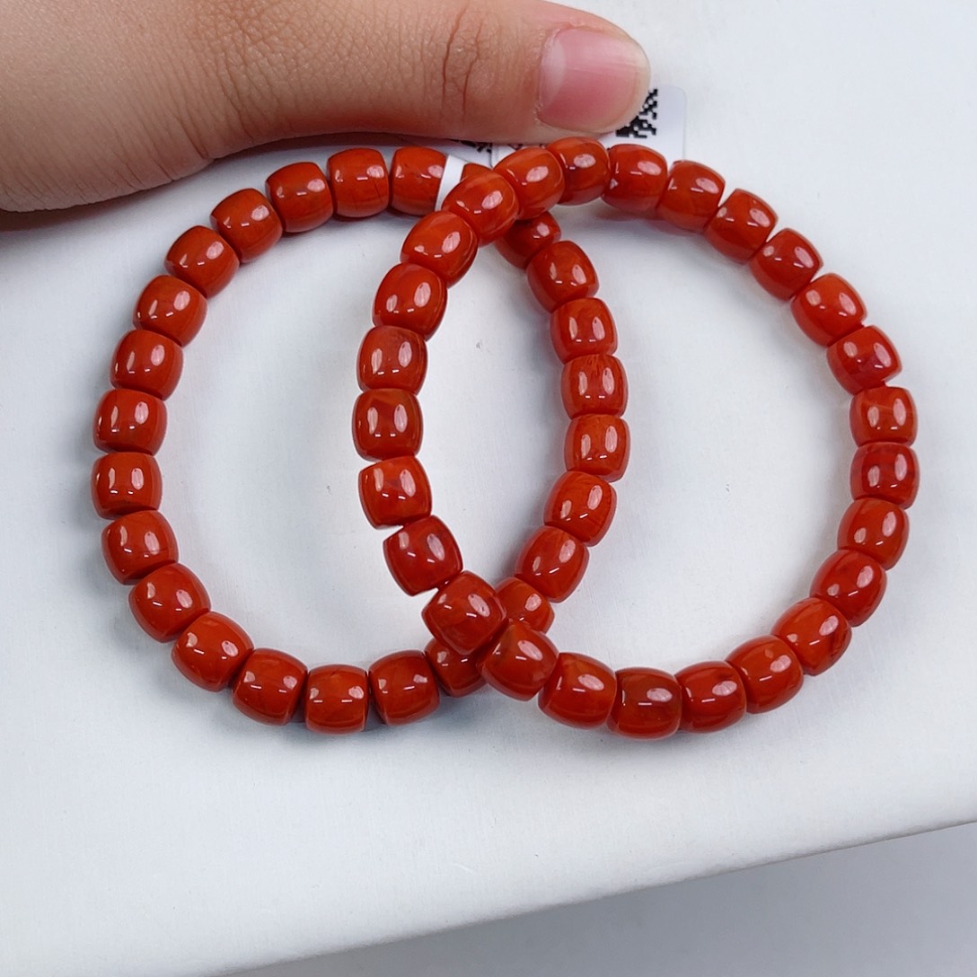 南红玛瑙未镶嵌瓦西直切单圈8mm（多样式发其一）