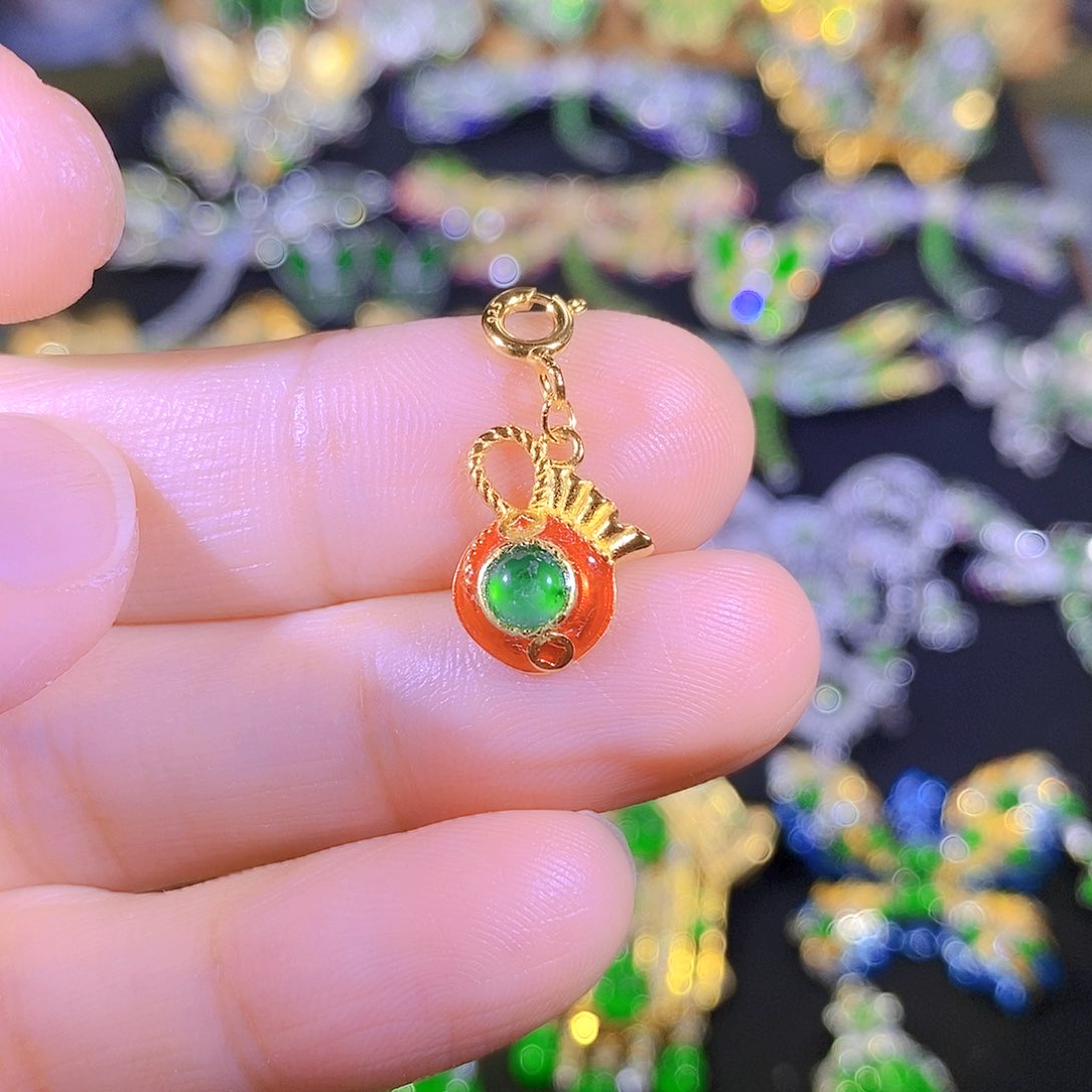 吊坠(不含链)银S925镶嵌翡翠