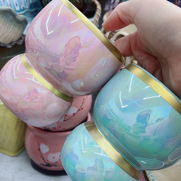 多肉绿植陶瓷花盆9.9包邮，有孔