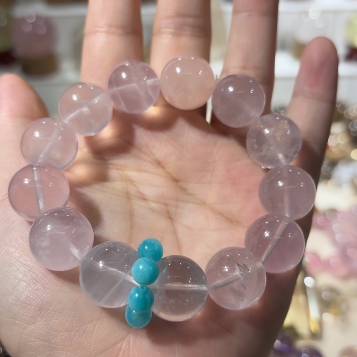 未镶嵌手链水晶粉水晶