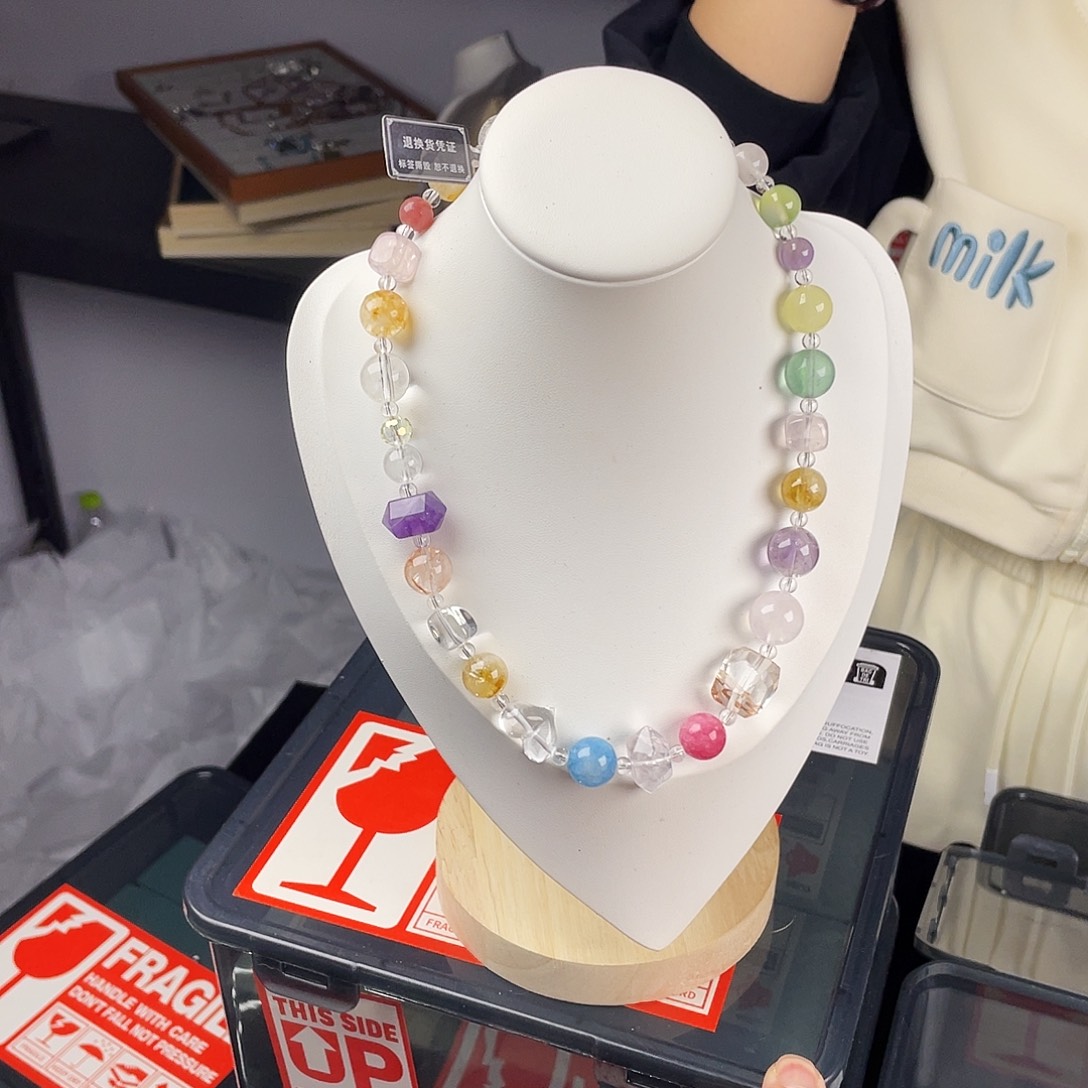 手串水晶银S925镀金镶嵌