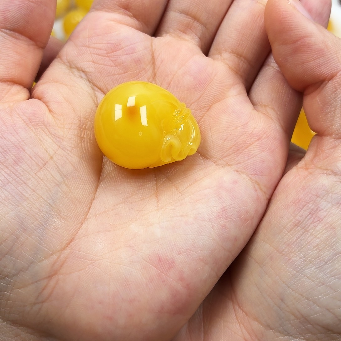 蜜蜡颈饰未镶嵌焦皮浓蜡妖花钱袋