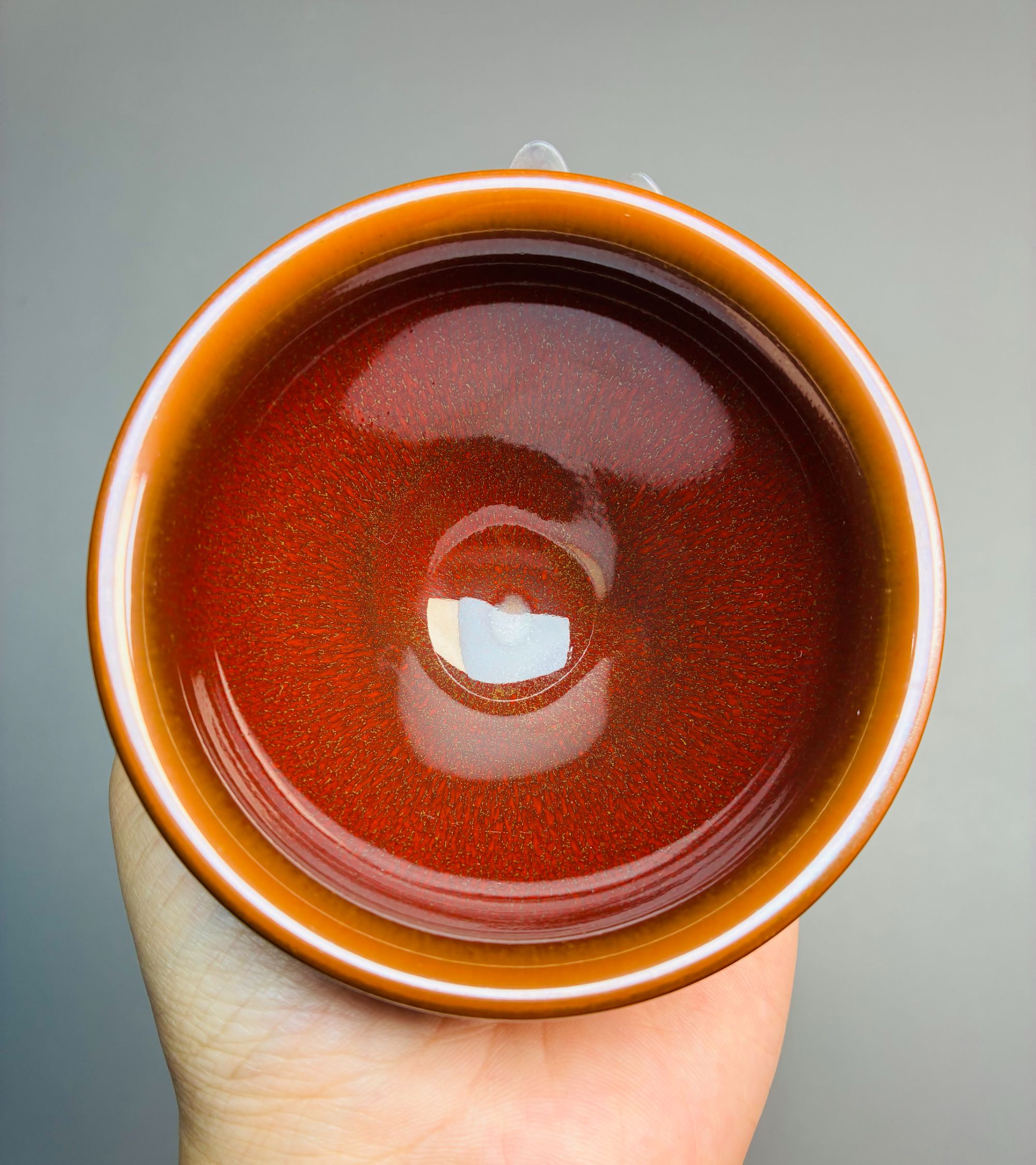 窑变牛血红建盏束口功夫主人杯喝茶杯