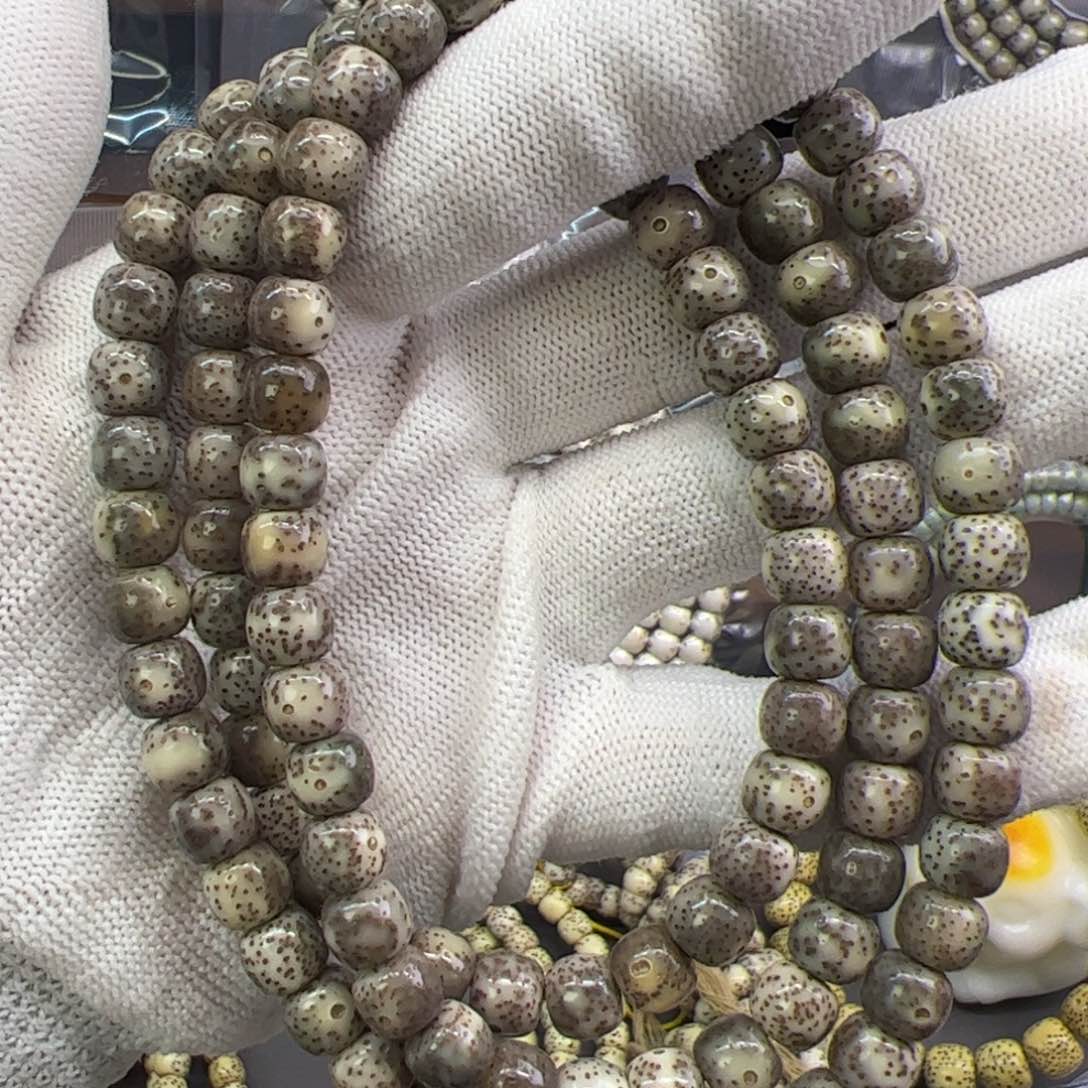 星月菩提手串石玉料灰冰87