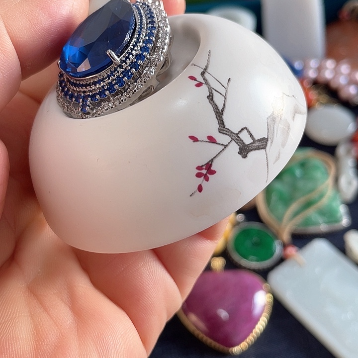 赏**茗青花手绘小主人杯子