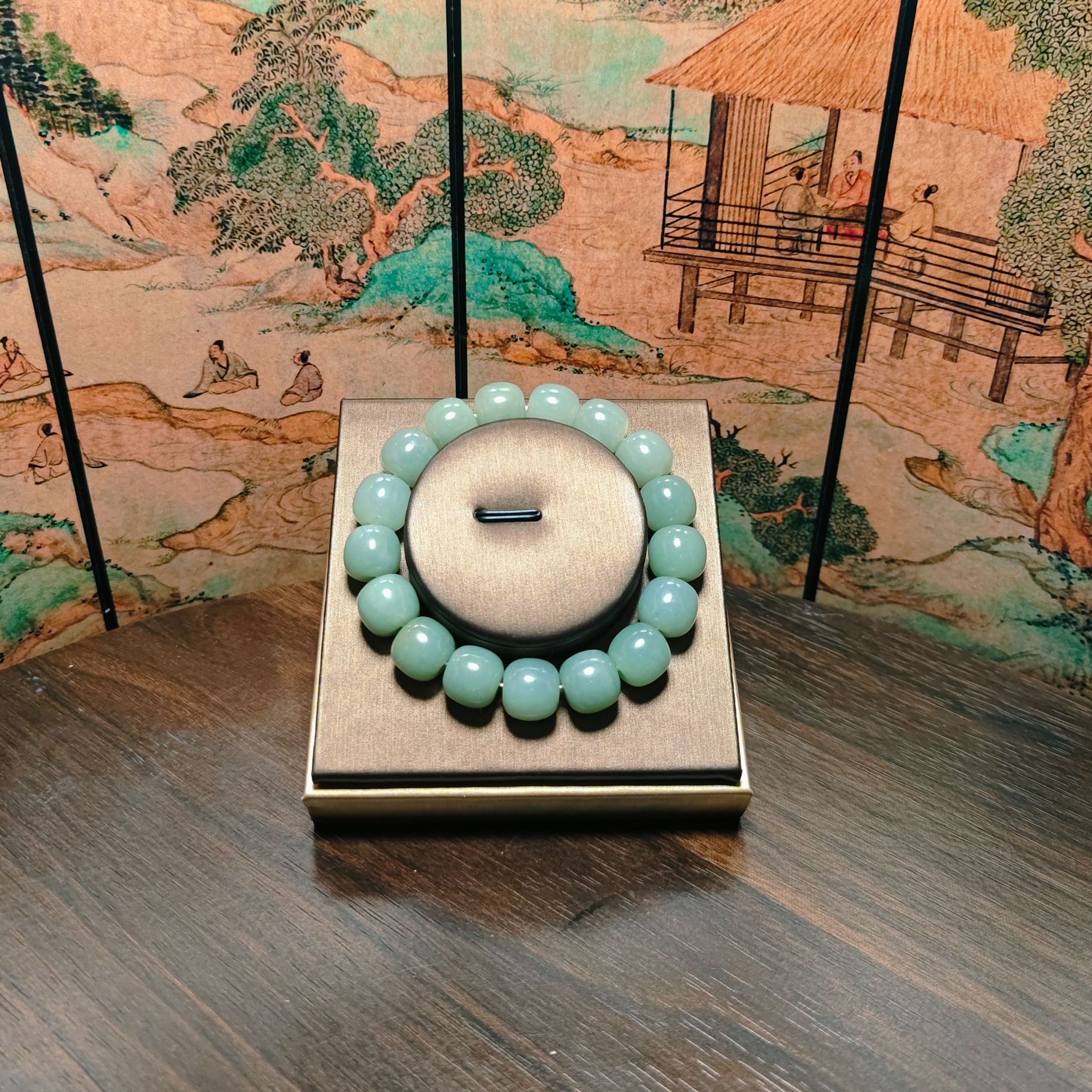 N和田玉桶珠手串（卡12）0694