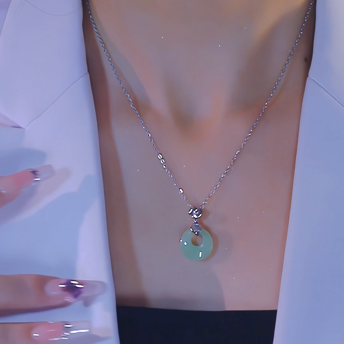 钛钢项链 2005新款爆款气质国风平安扣项链时尚百搭锁骨链轻奢