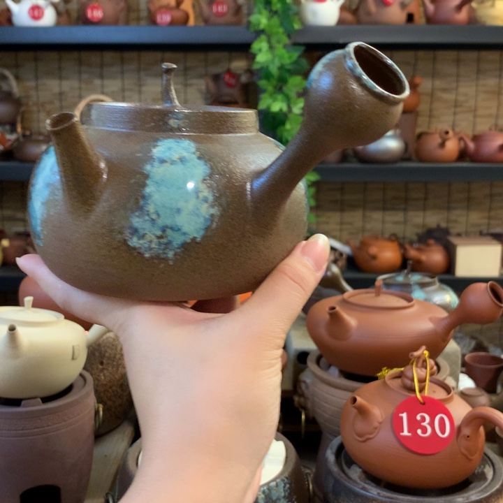 全手工窑变蓝壶宫灯600毫升左右