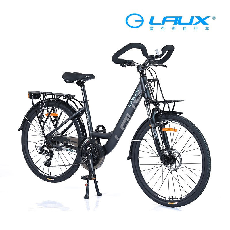 雷克斯凯旋6.0旅行车蝴蝶把男女通用铝合金油刹27速减震通勤单车