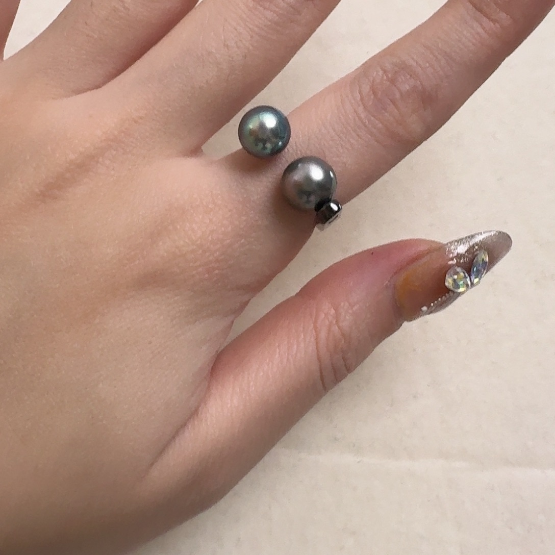 海水珍珠戒指银S925镶嵌