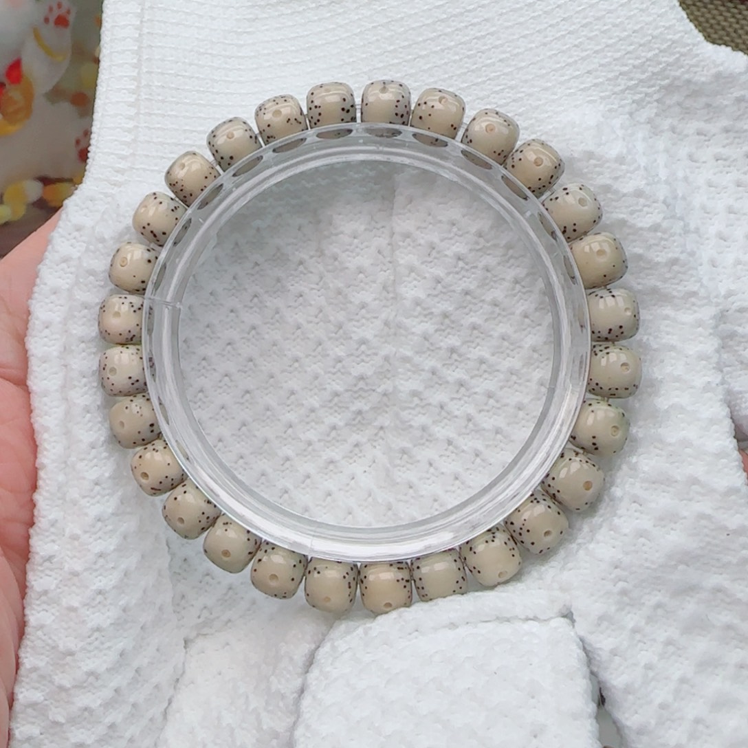 星月菩提手串骨瓷白月朗星稀8*7