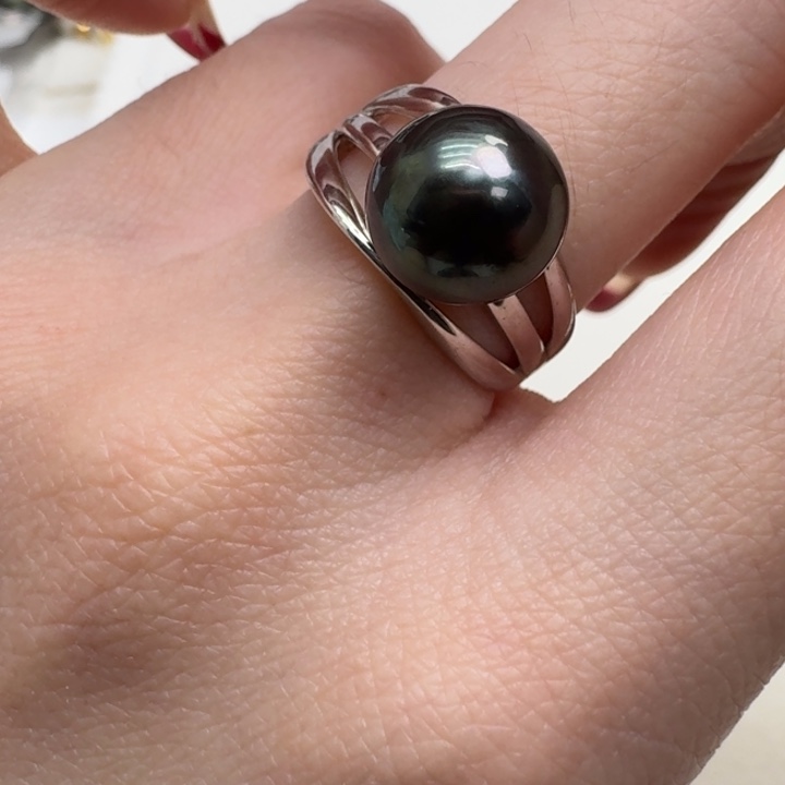 海水珍珠戒指银S925镶嵌