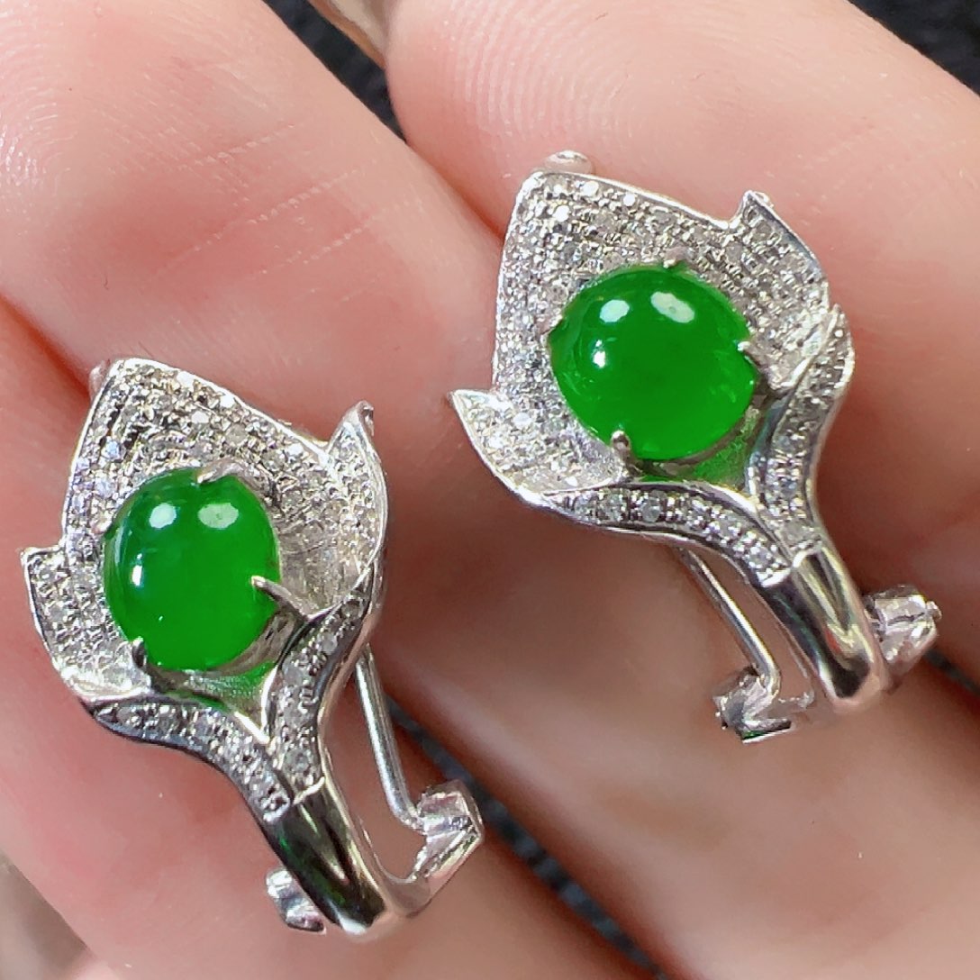 翡翠耳饰18K金镶嵌【福利款】签收后24小时鉴赏期