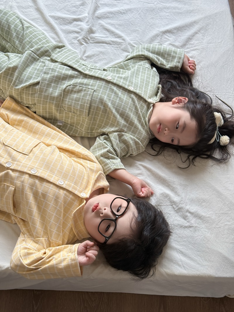 【亲子装】儿童双面绒抗静电家居服洋气开衫男女童睡衣套装欧若风