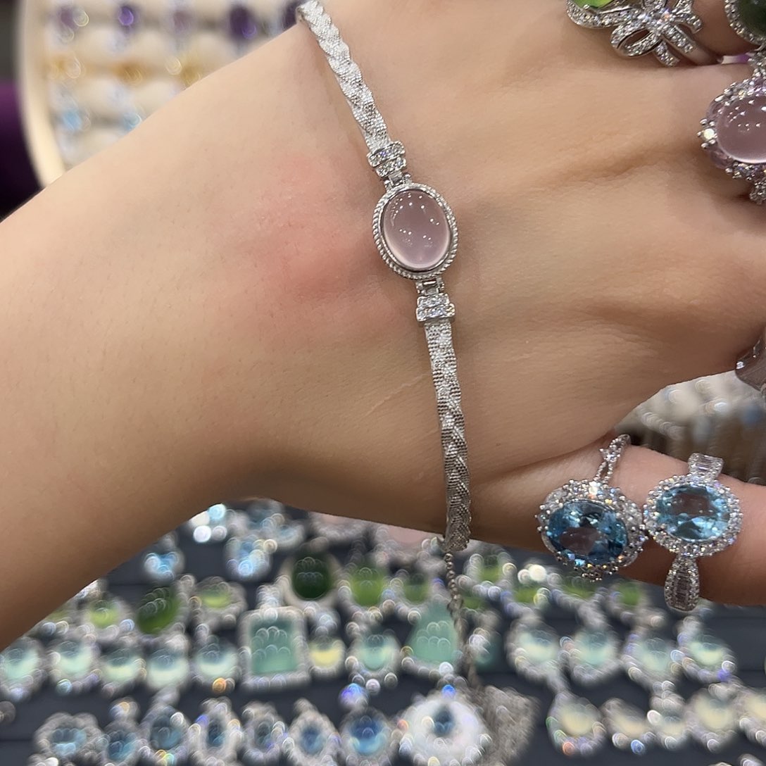 ****.芙蓉石手链银S925镶嵌