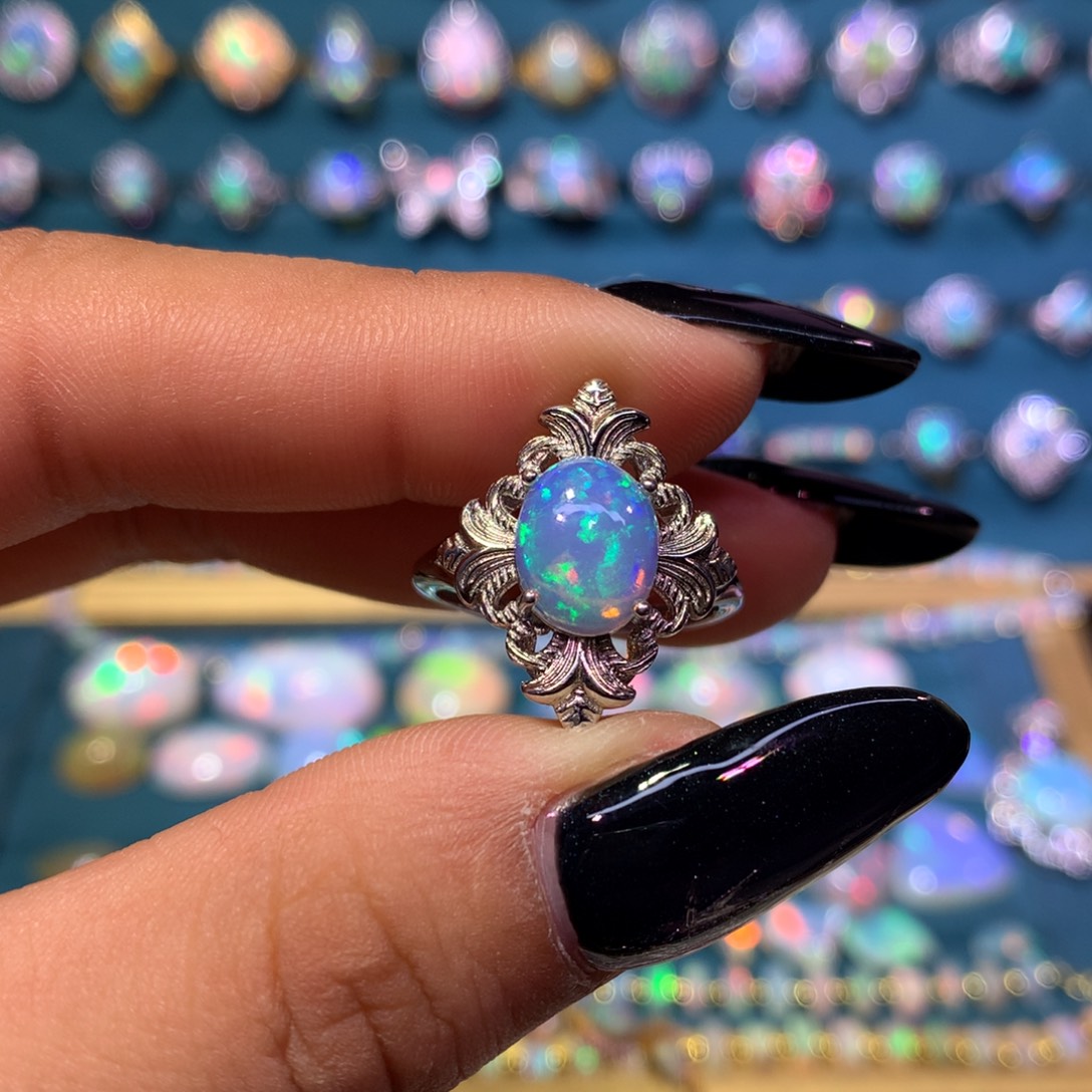 欧泊银S925镶嵌戒指款