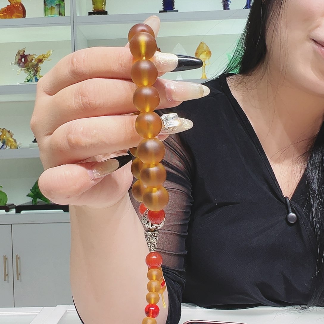 【闪购商品】琉璃手工艺品琥珀色琉璃手串