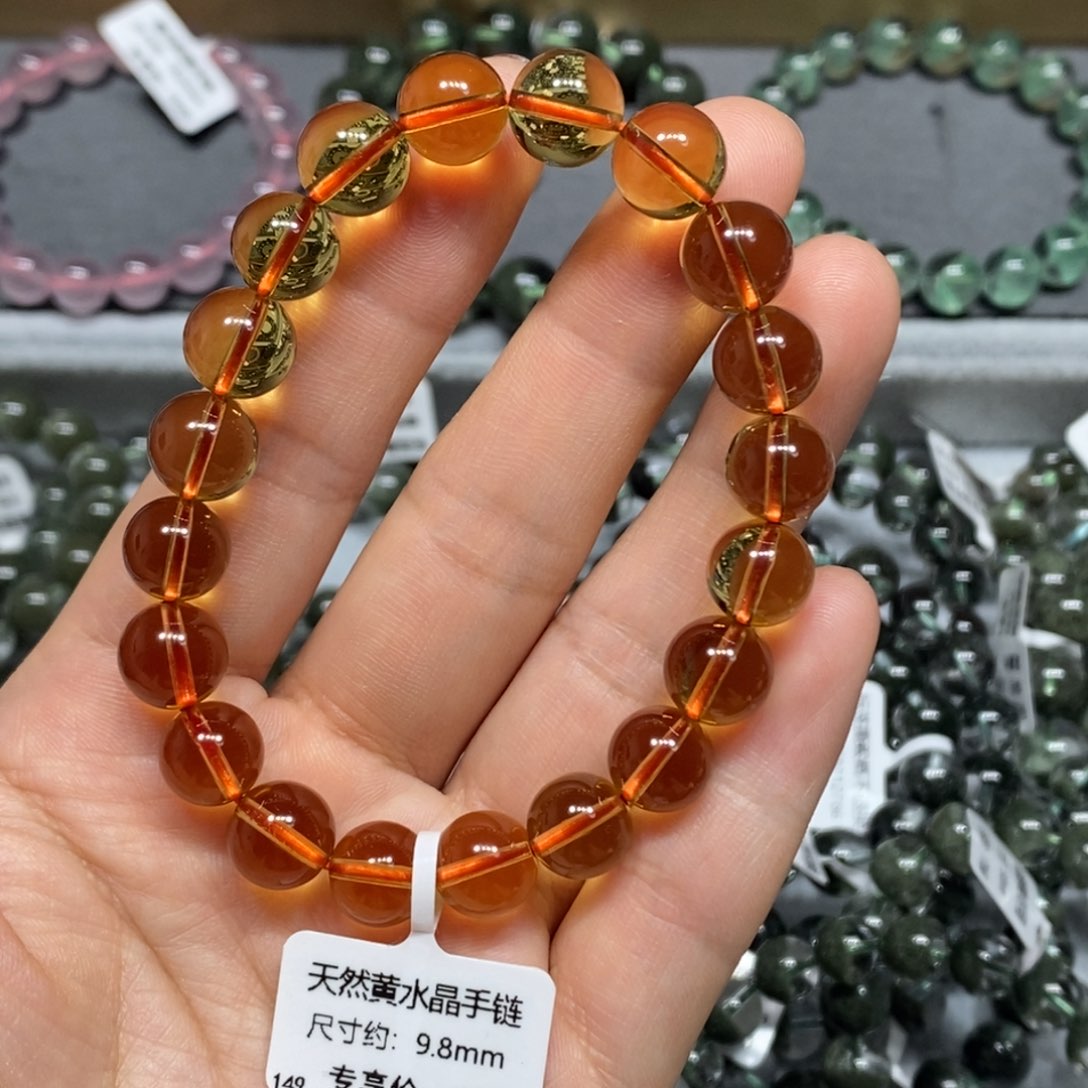 水晶手链未镶嵌黄水晶单圈手链