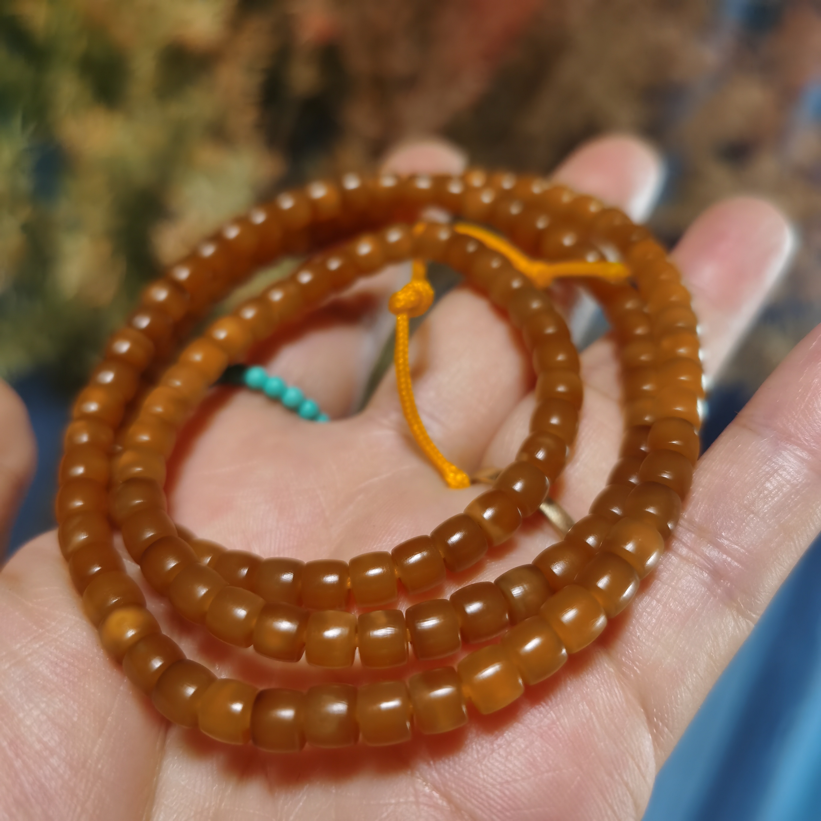 龙脊菩提子玉化料108脖挂念珠手串【一物一图发货和数据线差不多