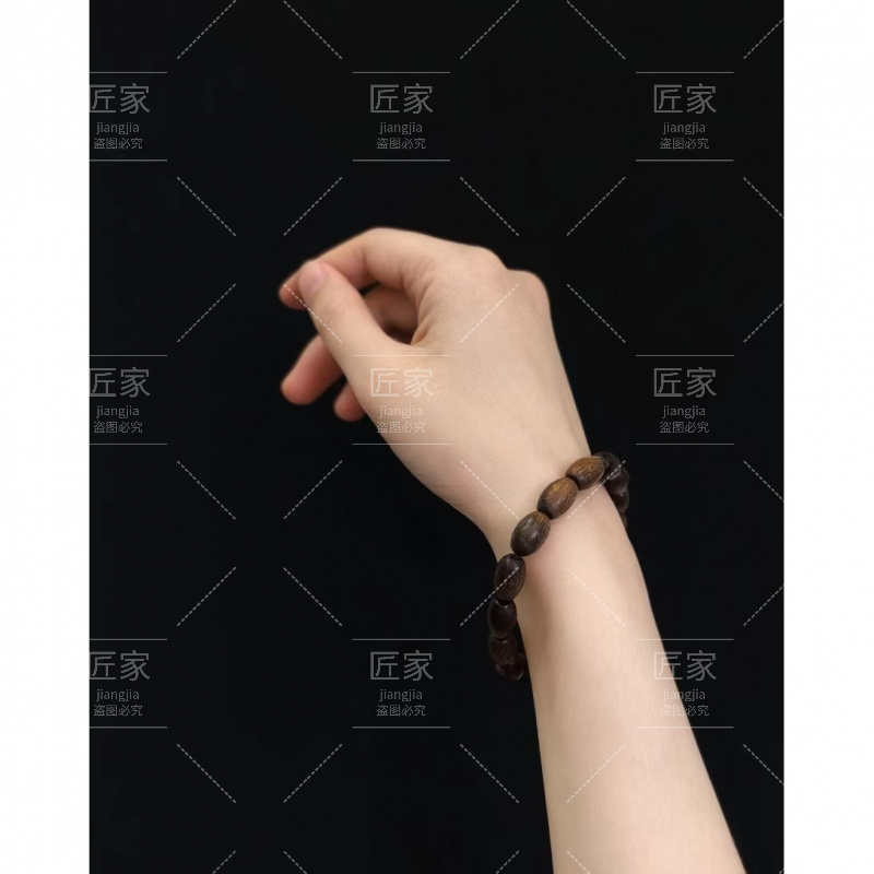 增香沉香木质偏财蕾蕾BQ陳水8*12老料单圈（纹理随机）